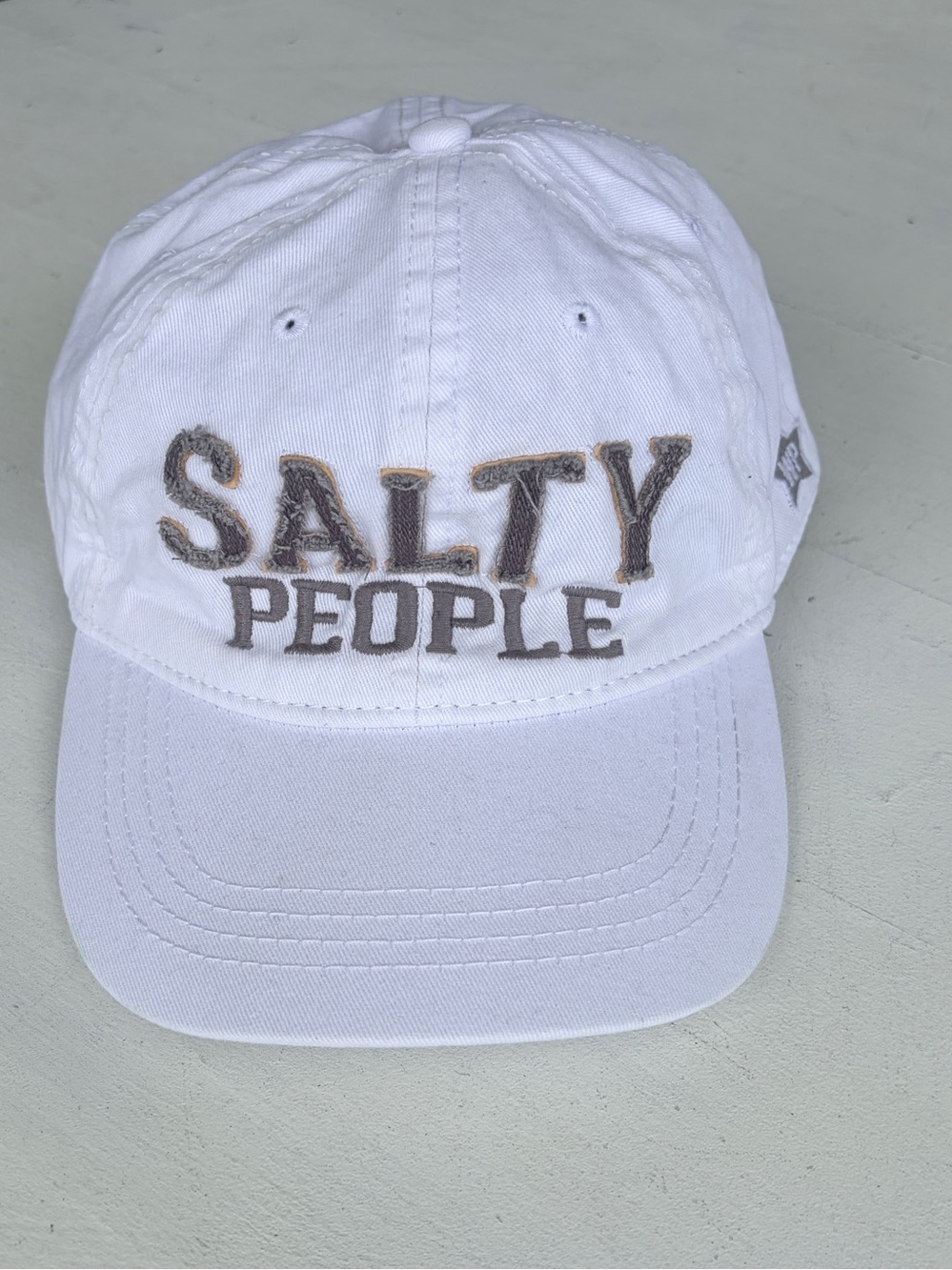 SALTY PEOPLE White Embroidered Baseball Cap